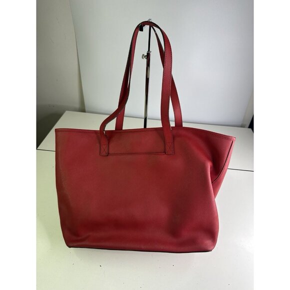 Michael Kors Leather Jet Set Travel Tote Bag Red 35S3GTVT2T - Picture 5 of 9
